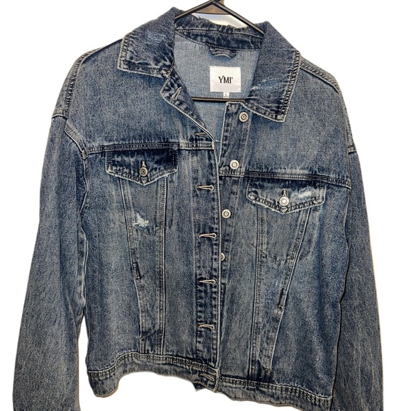 YMI Jackets & Blazers - YMI Denim Distressed Jacket Women Juniors - Size L